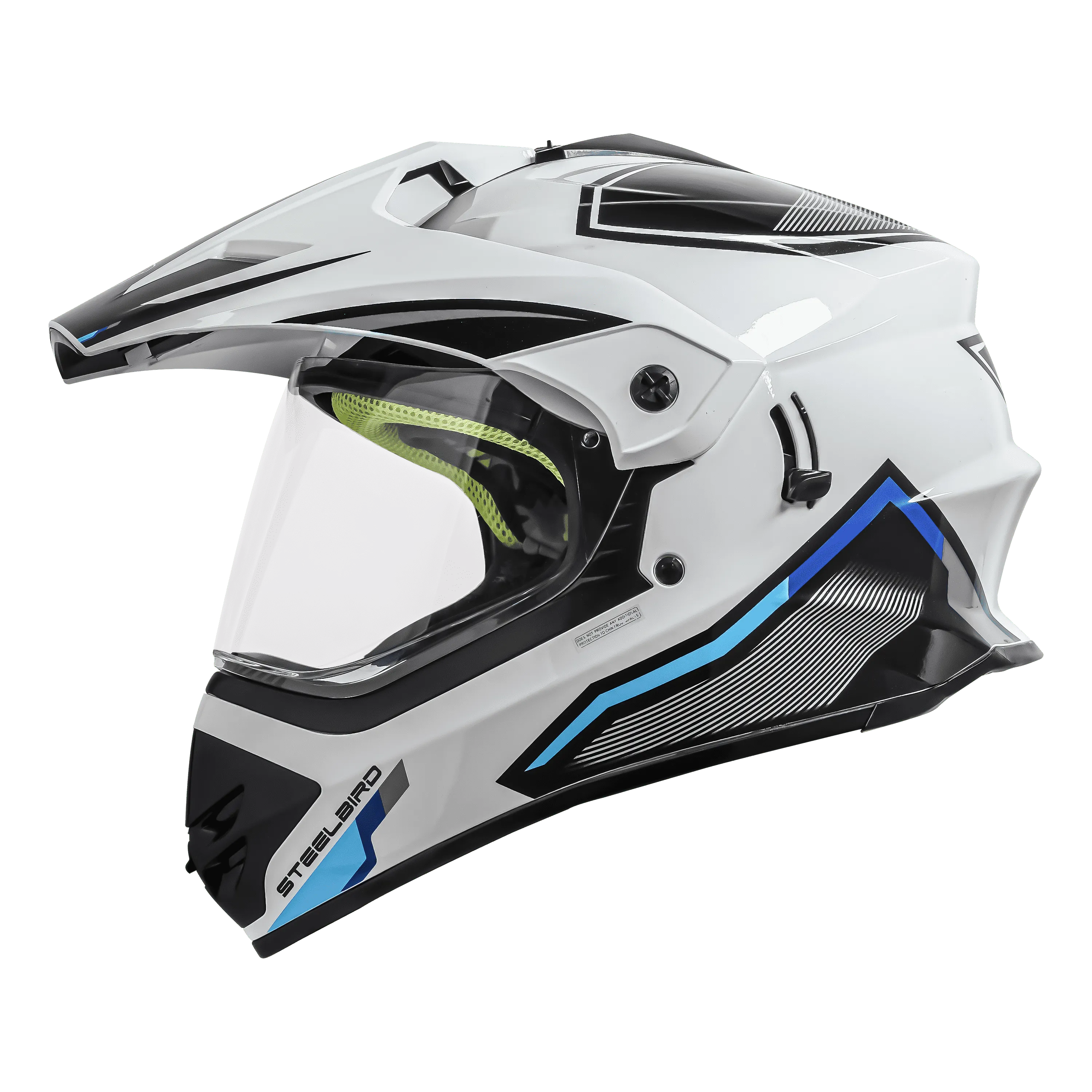 STEELBIRD Sbh 13 Racer White Grey Off Road Helmet
