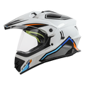 STEELBIRD Sbh 13 Racer White Orange Off Road Helmet