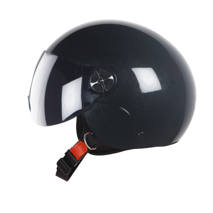 STEELBIRD Sbh 16 Rex Glossy Black Half Face Helmet