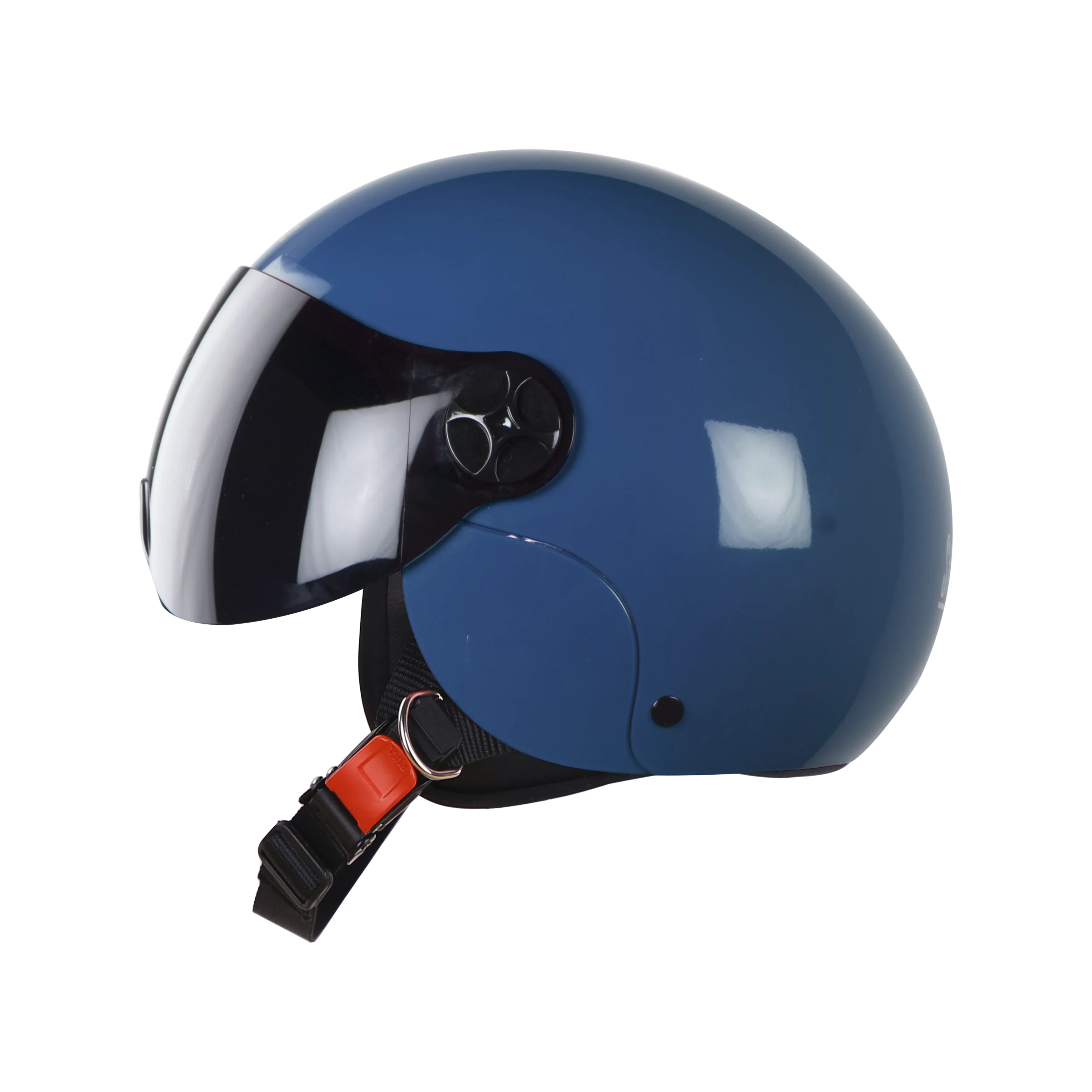 STEELBIRD Sbh 16 Rex Glossy Blue Half Face Helmet