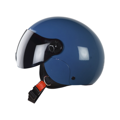 STEELBIRD Sbh 16 Rex Glossy Blue Half Face Helmet