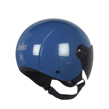 STEELBIRD Sbh 16 Rex Glossy Blue Half Face Helmet