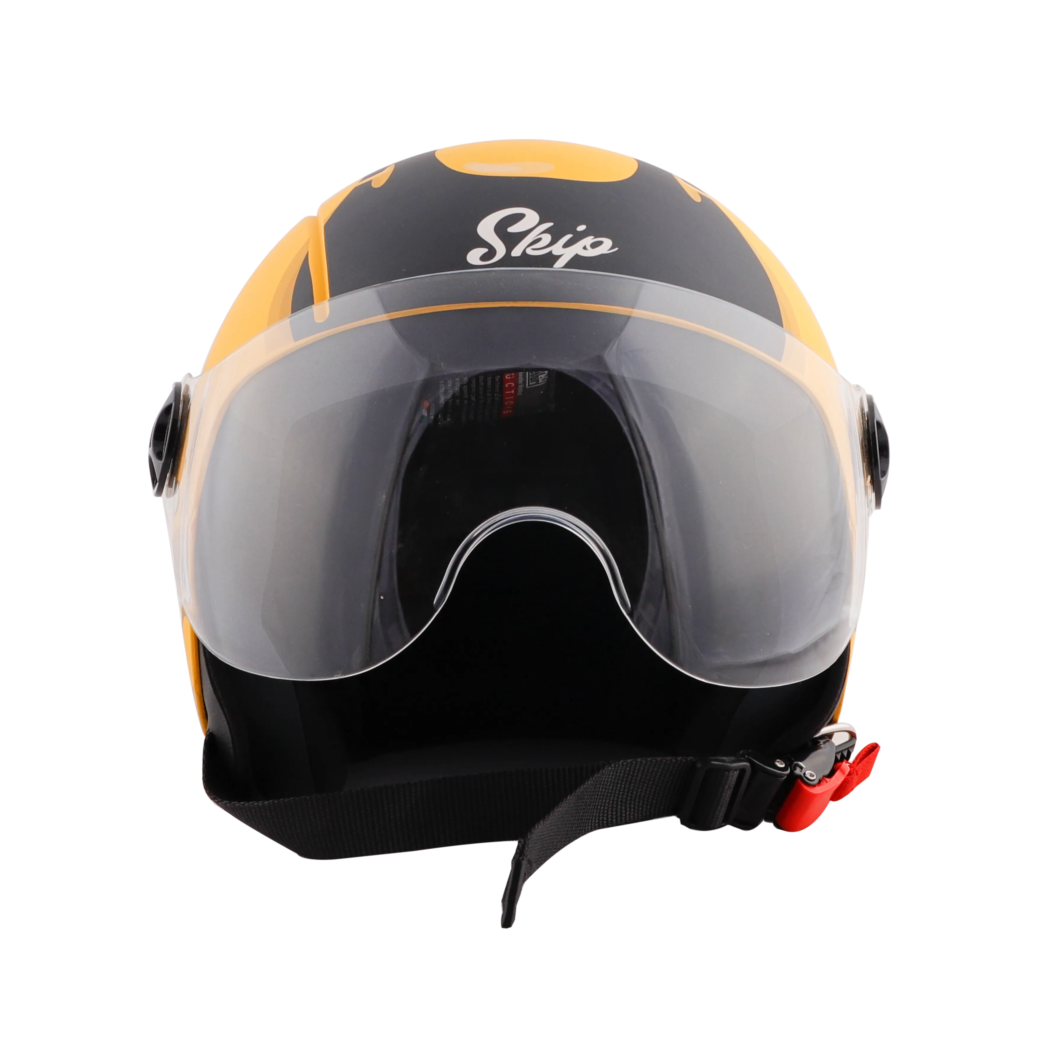STEELBIRD Sbh 16 Skip Toad Yellow Blk Half Face Helmet