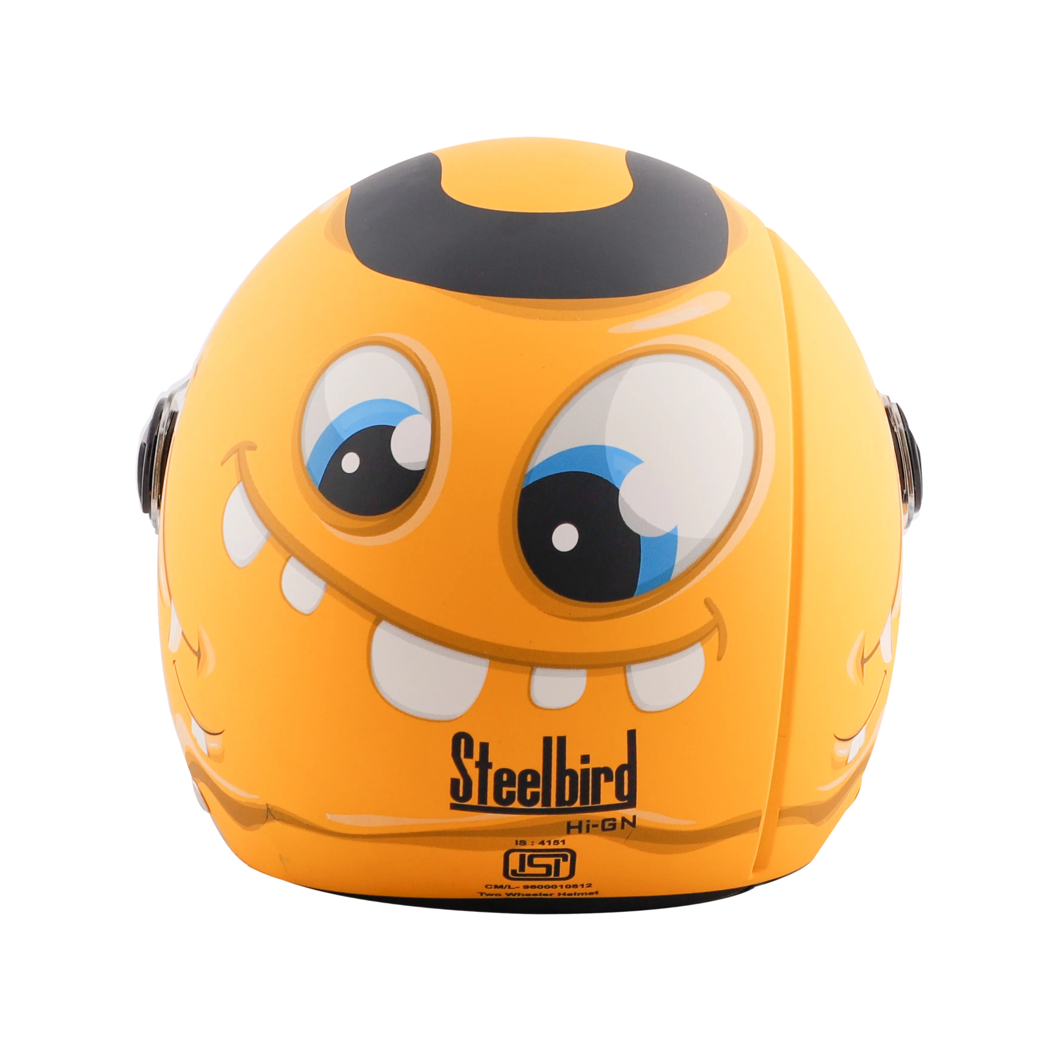 STEELBIRD Sbh 16 Skip Toad Yellow Blk Half Face Helmet