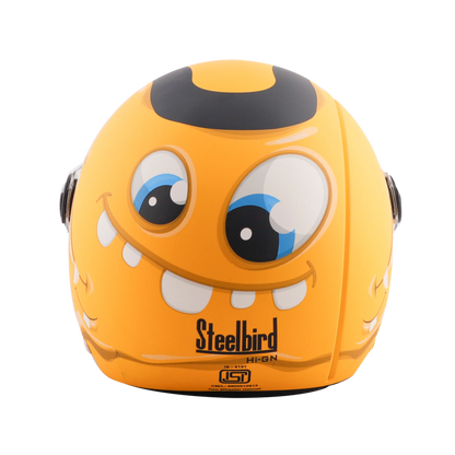 STEELBIRD Sbh 16 Skip Toad Yellow Blk Half Face Helmet
