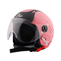 STEELBIRD Sbh 16 Toad Pink Black Md Half Face Helmet