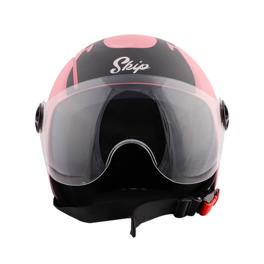 STEELBIRD Sbh 16 Toad Pink Black Md Half Face Helmet