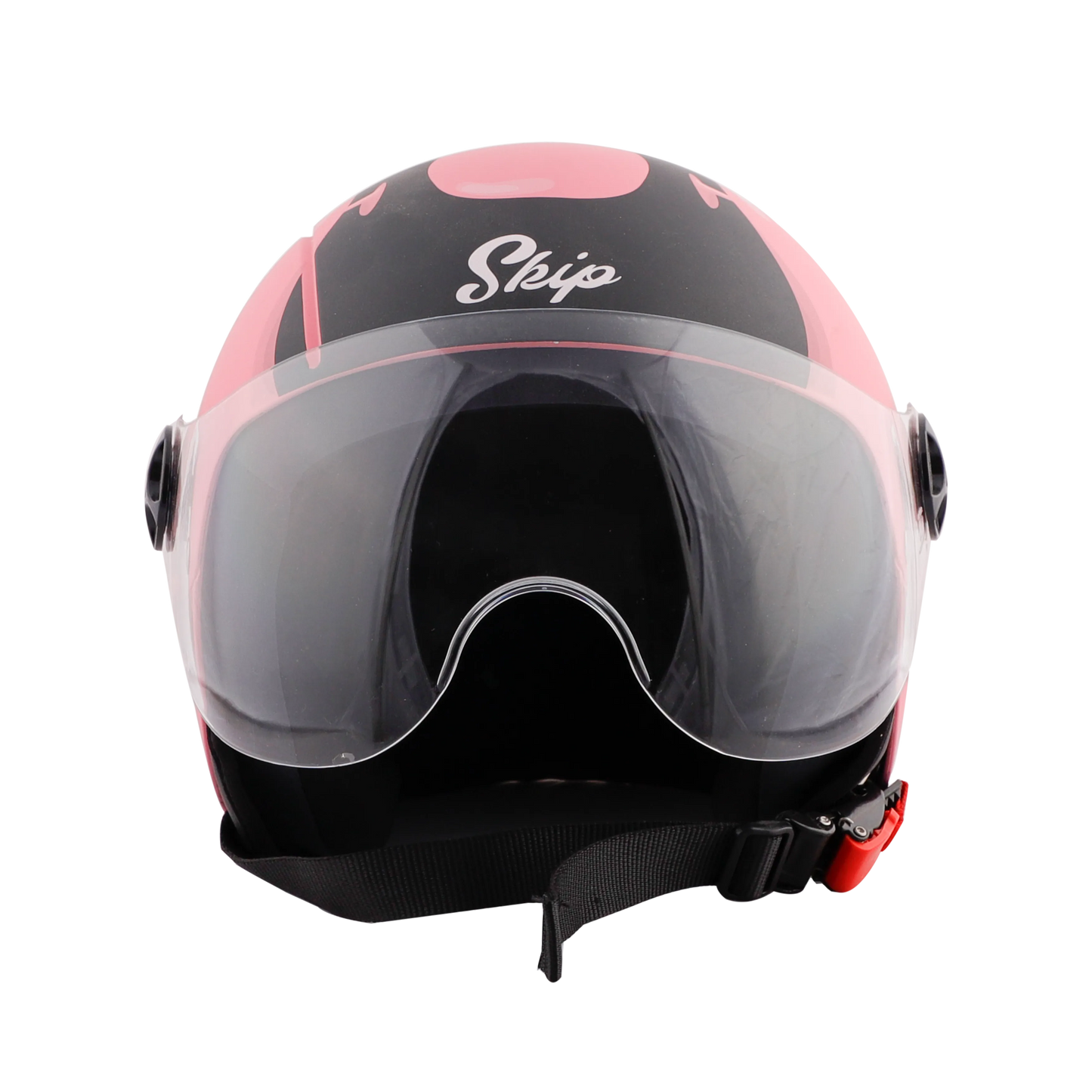 STEELBIRD Sbh 16 Toad Pink Black Md Half Face Helmet