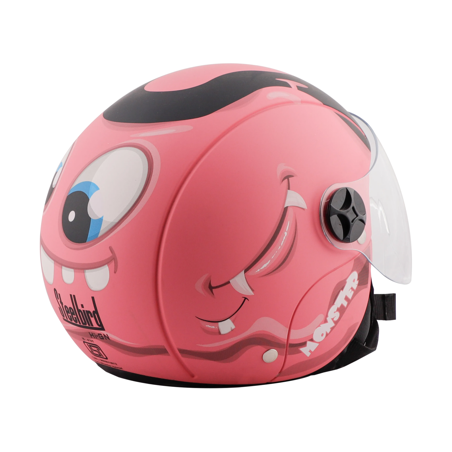 STEELBIRD Sbh 16 Toad Pink Black Md Half Face Helmet