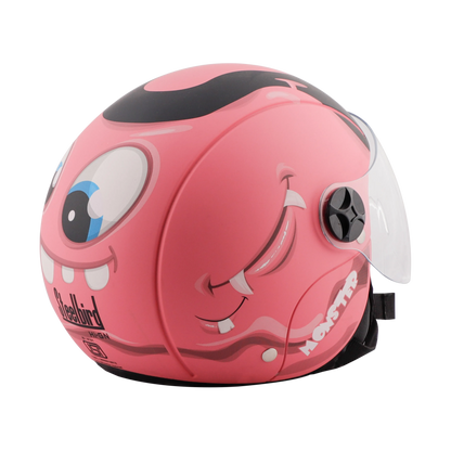 STEELBIRD Sbh 16 Toad Pink Black Md Half Face Helmet