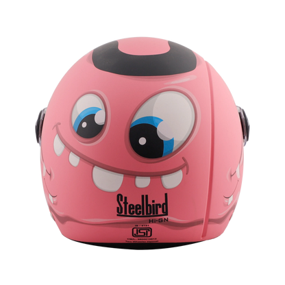 STEELBIRD Sbh 16 Toad Pink Black Md Half Face Helmet