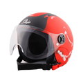STEELBIRD Sbh 16 Toad Red Black Half Face Helmet
