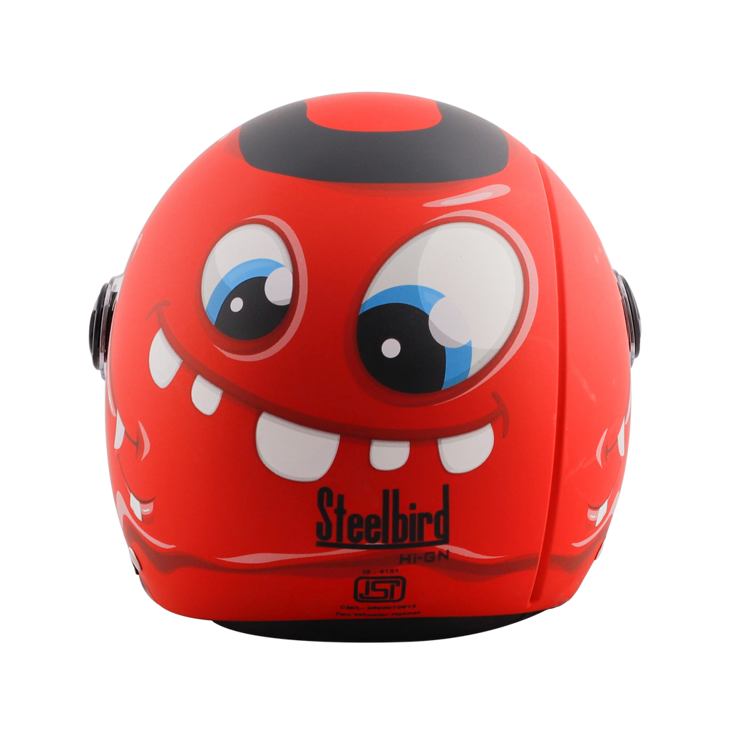 STEELBIRD Sbh 16 Toad Red Black Half Face Helmet