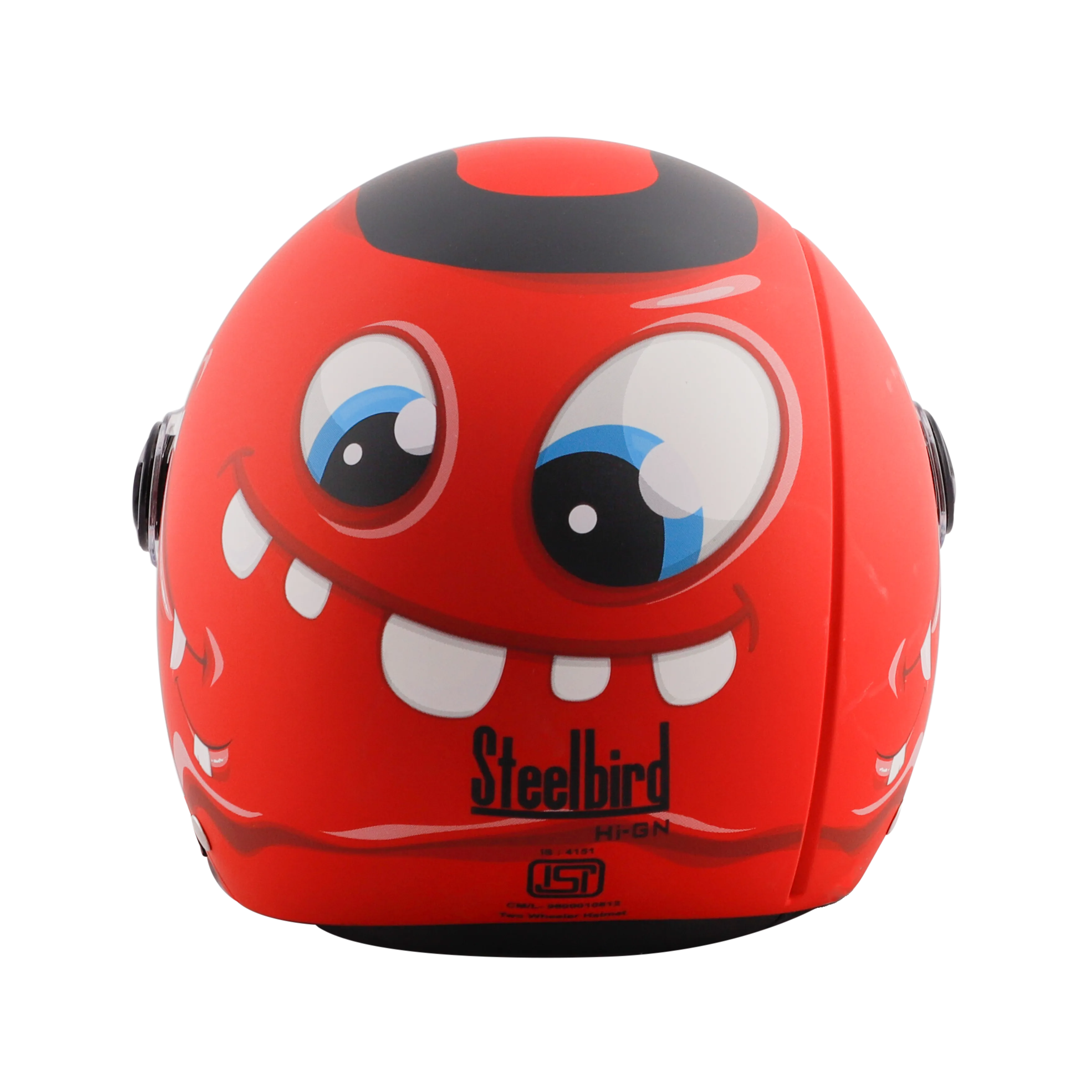 STEELBIRD Sbh 16 Toad Red Black Half Face Helmet