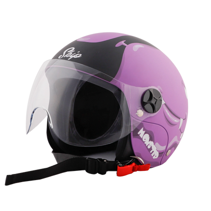 STEELBIRD Sbh 16 Toad Violet Black Half Face Helmet