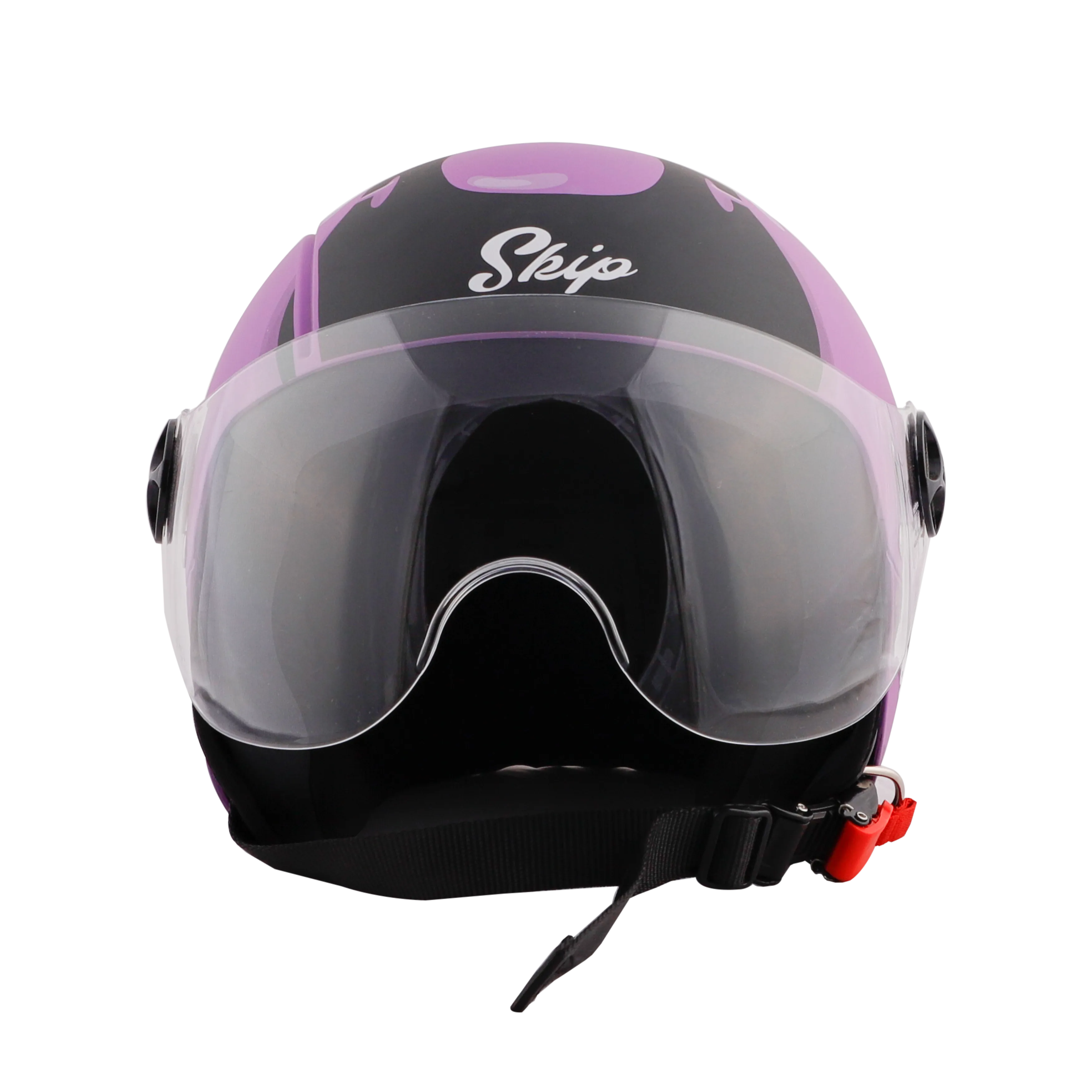 STEELBIRD Sbh 16 Toad Violet Black Half Face Helmet