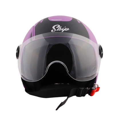 STEELBIRD Sbh 16 Toad Violet Black Half Face Helmet