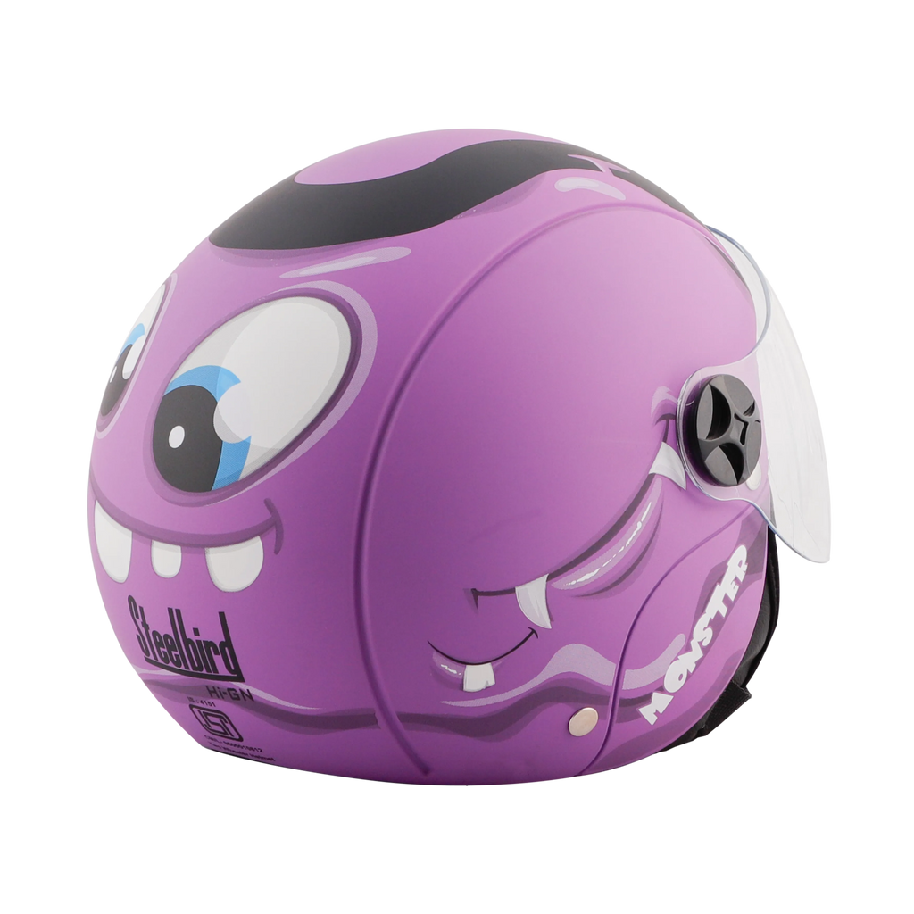 STEELBIRD Sbh 16 Toad Violet Black Half Face Helmet