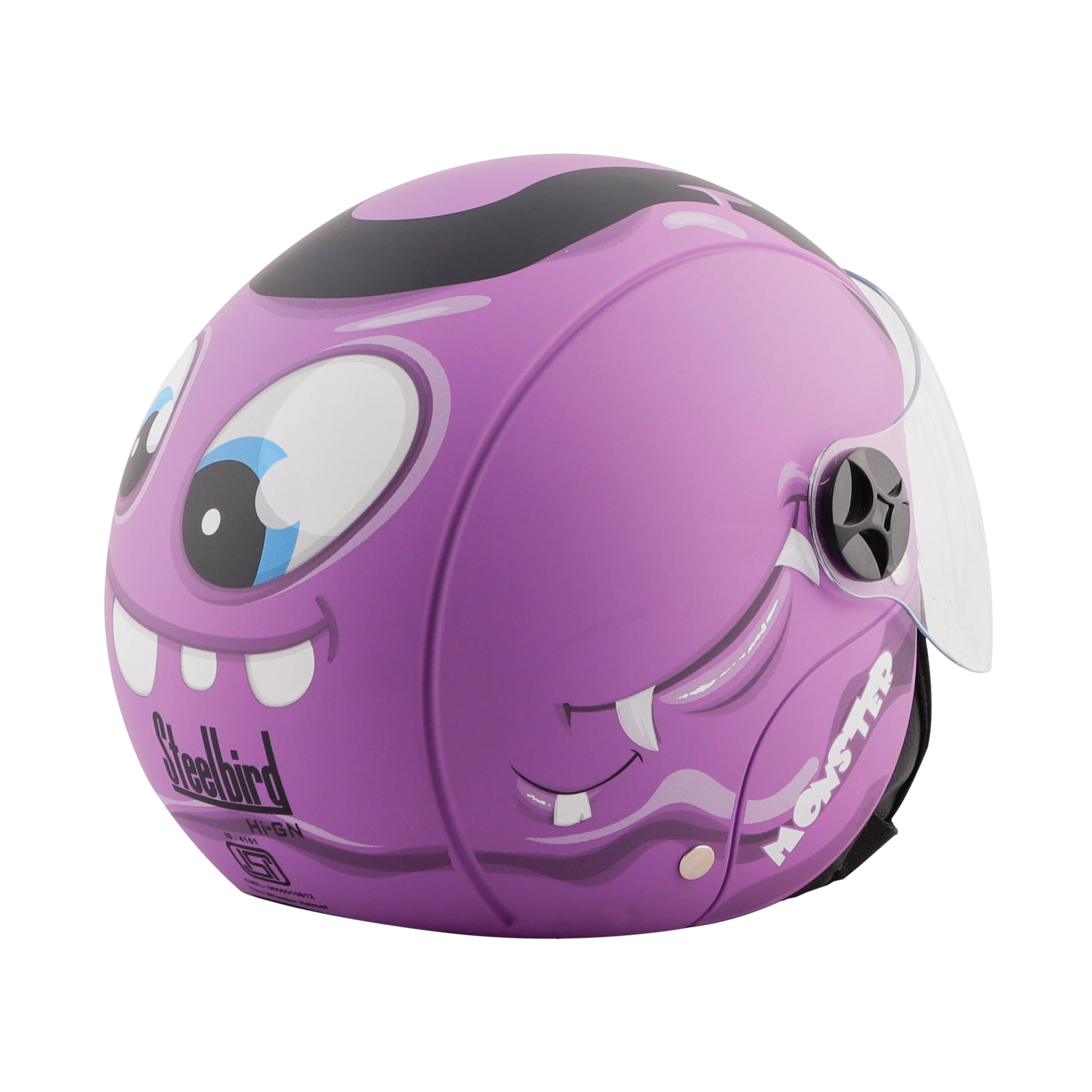 STEELBIRD Sbh 16 Toad Violet Black Half Face Helmet