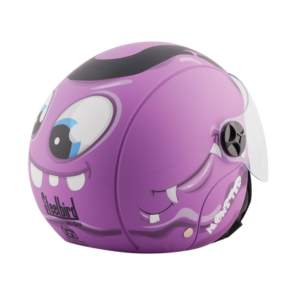 STEELBIRD Sbh 16 Toad Violet Black Half Face Helmet