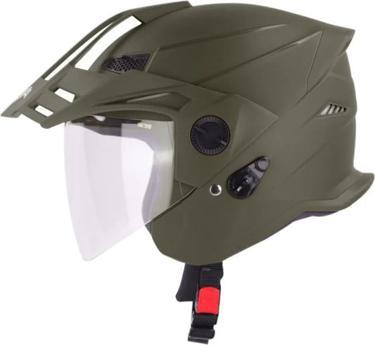 STEELBIRD Sbh 23 Ava Dashing B Greenp Cap 580Mm C Half Face Helmet