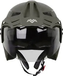 STEELBIRD Sbh 23 Ava Dashing B Greenp Cap 580Mm C Half Face Helmet