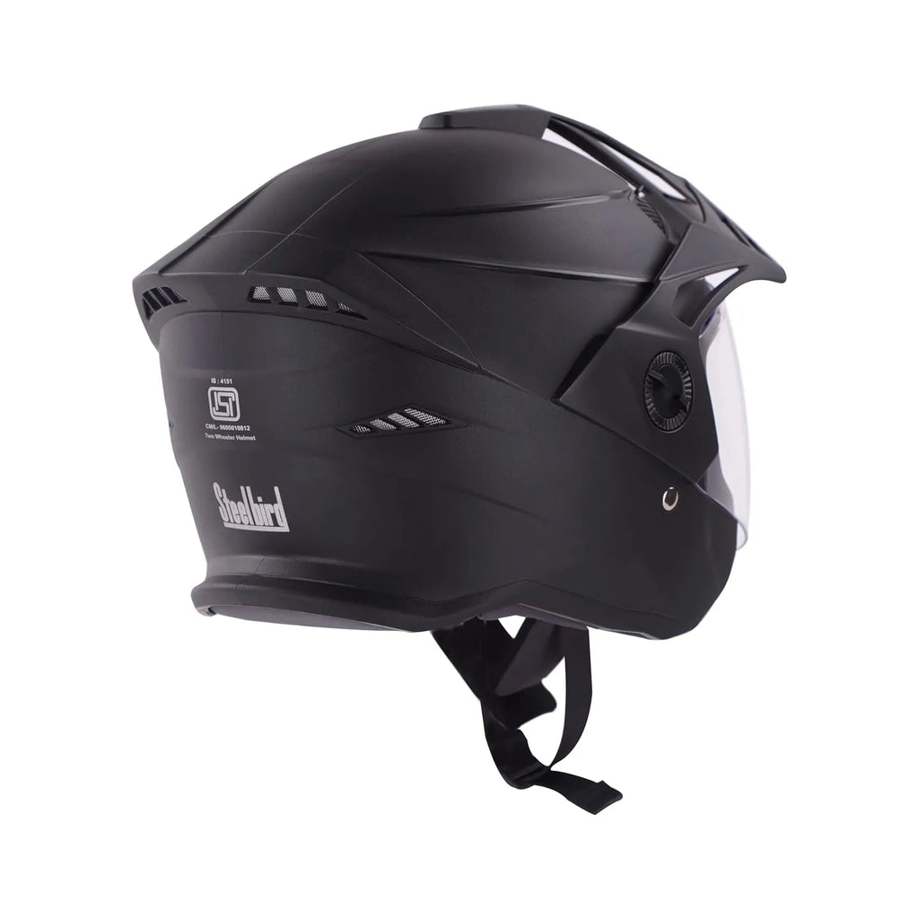 STEELBIRD Sbh 23 Ava Dashingh Blackp Cap 580Mm C Half Face Helmet