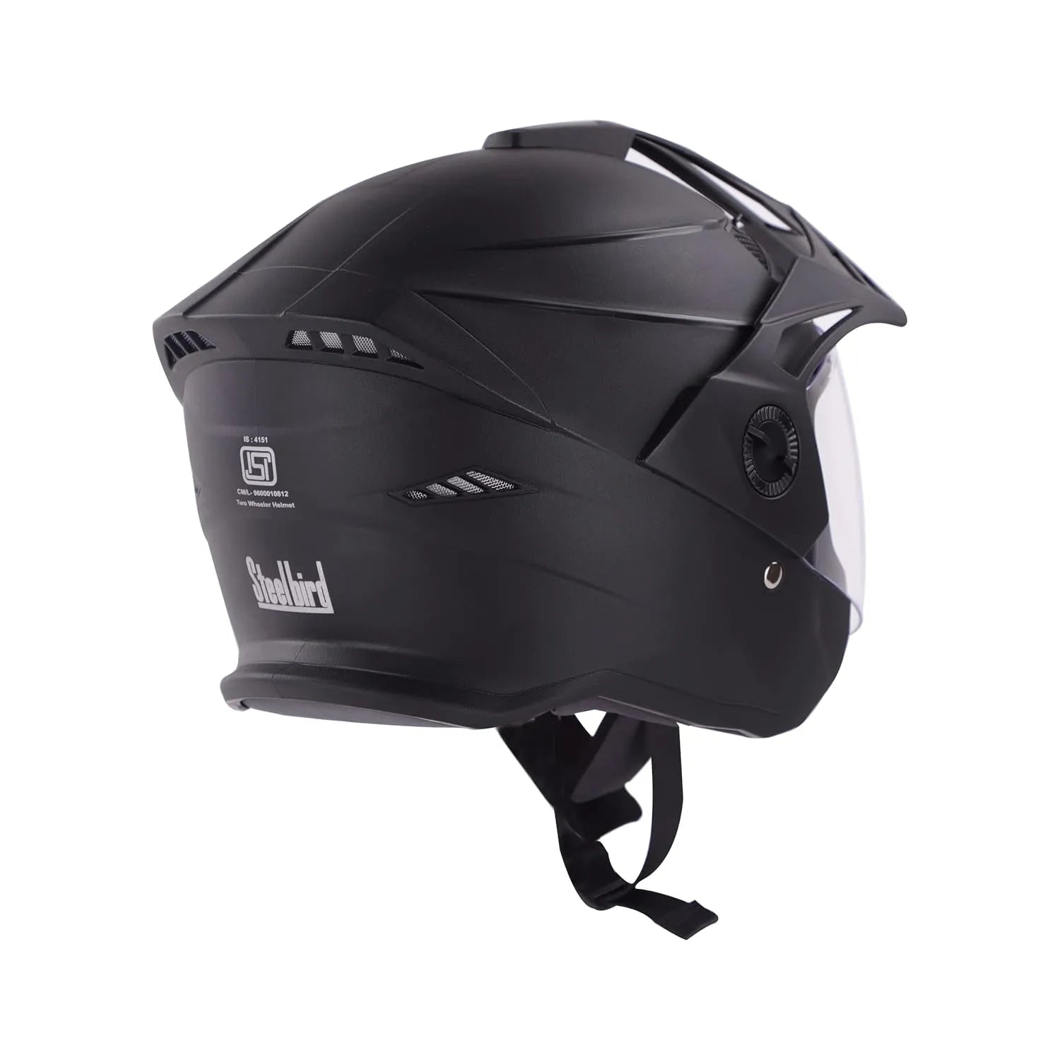 STEELBIRD Sbh 23 Ava Dashingh Blackp Cap 580Mm C Half Face Helmet