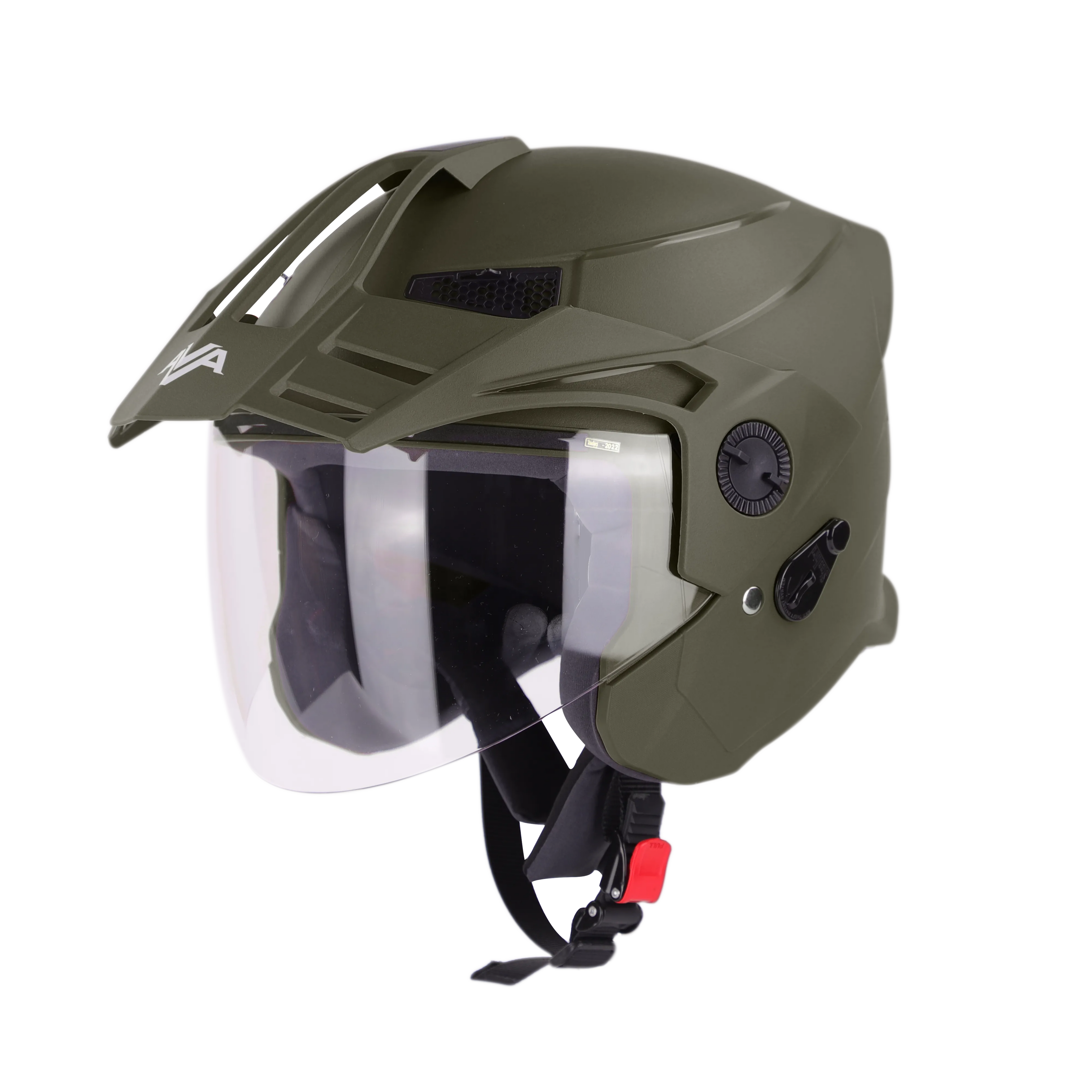 STEELBIRD Sbh 23 Ava Dashing B Green Pcap 600Mm C V Half Face Helmet