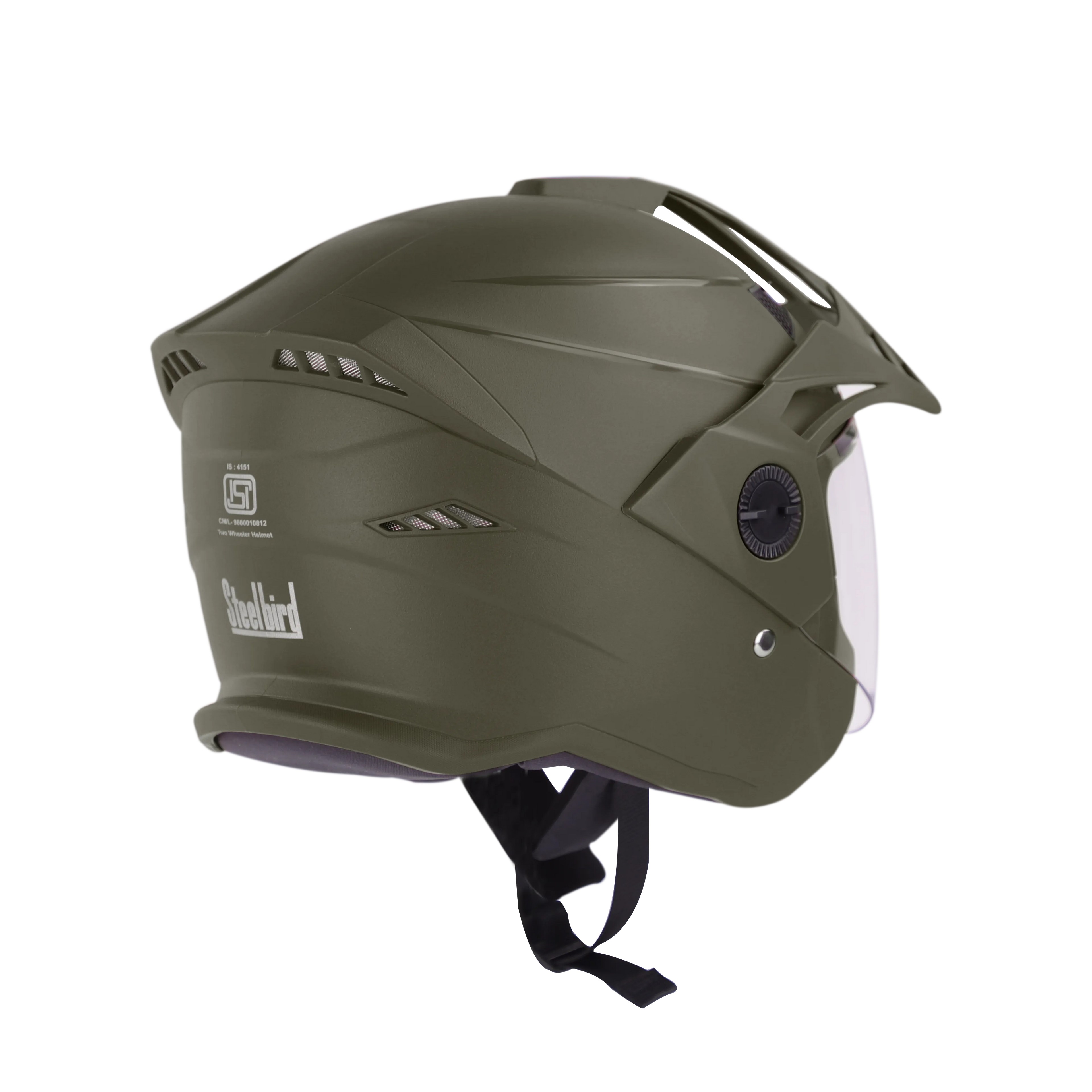 STEELBIRD Sbh 23 Ava Dashing B Green Pcap 600Mm C V Half Face Helmet