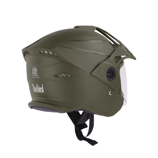 STEELBIRD Sbh 23 Ava Dashing B Green Pcap 600Mm C V Half Face Helmet