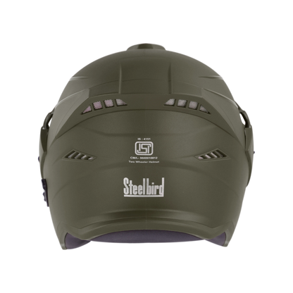 STEELBIRD Sbh 23 Ava Dashing B Green Pcap 600Mm C V Half Face Helmet