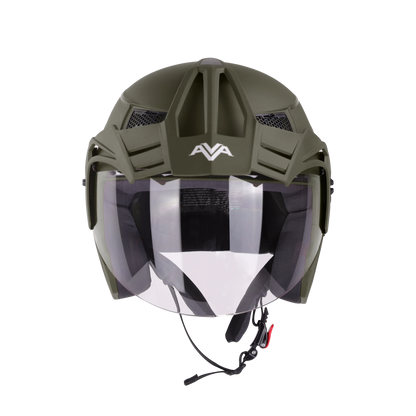 STEELBIRD Sbh 23 Ava Dashing B Green Pcap 600Mm C V Half Face Helmet