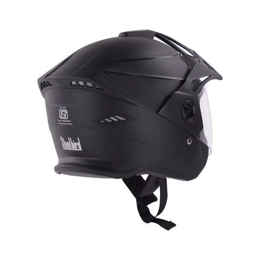 STEELBIRD Sbh 23 Ava Dashing Black Pcap Half Face Helmet