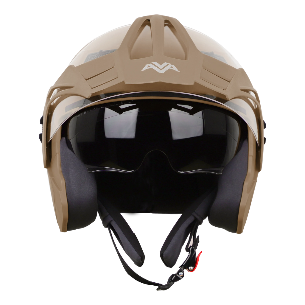 STEELBIRD Sbh 23 Ava Dashing Desert Storm Half Face Helmet