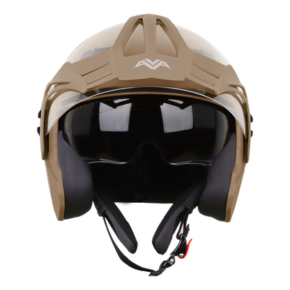 STEELBIRD Sbh 23 Ava Dashing Desert Storm Half Face Helmet