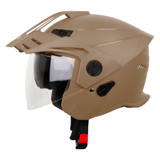 STEELBIRD Sbh 23Avadashing Desert Stormp Cap Half Face Helmet