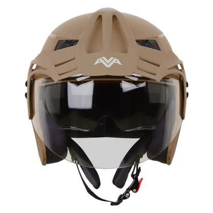 STEELBIRD Sbh 23Avadashing Desert Stormp Cap Half Face Helmet