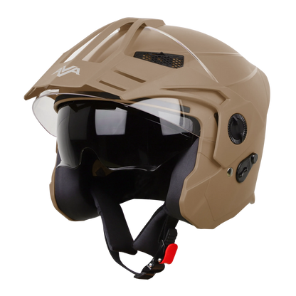 STEELBIRD Sbh 23Avadashing Desert Stormp Cap Half Face Helmet