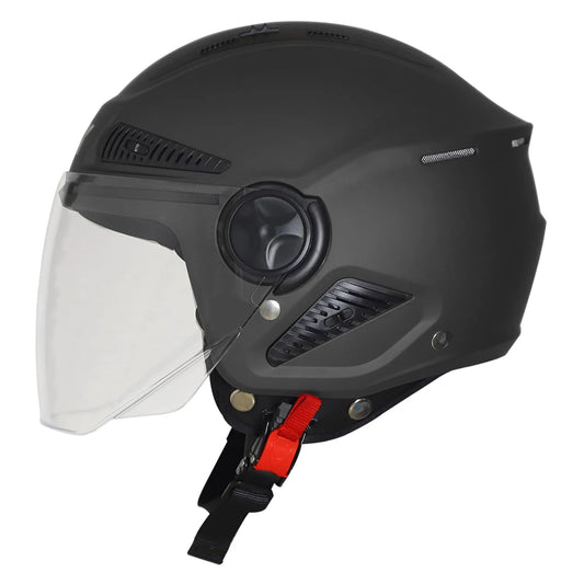 STEELBIRD Sbh 24 Axe Glossy Black 600Mm C Half Face Helmet