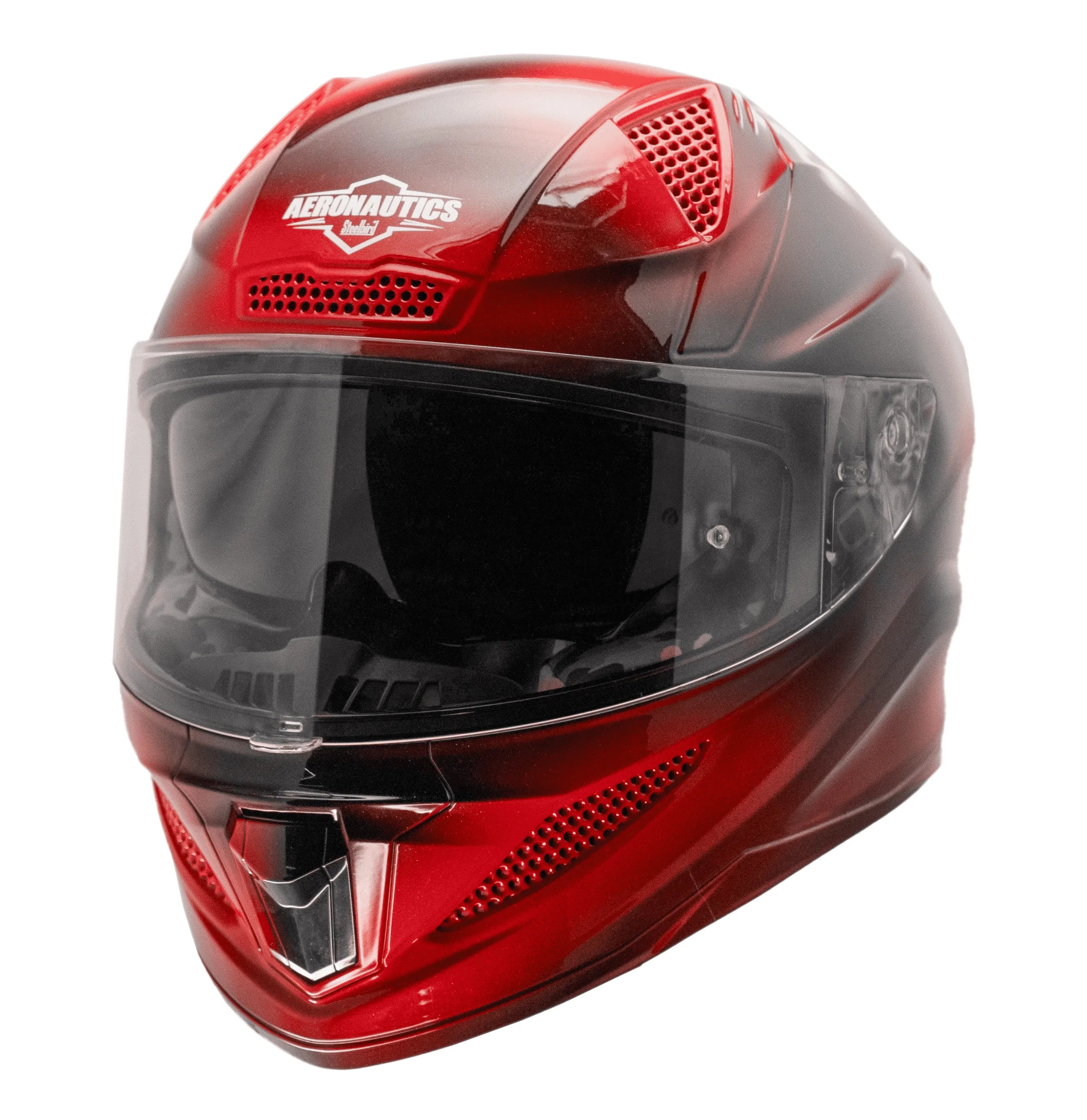 STEELBIRD Sbh 25 Breeze On Ombre Glsy Blk Red Full Face Helmet