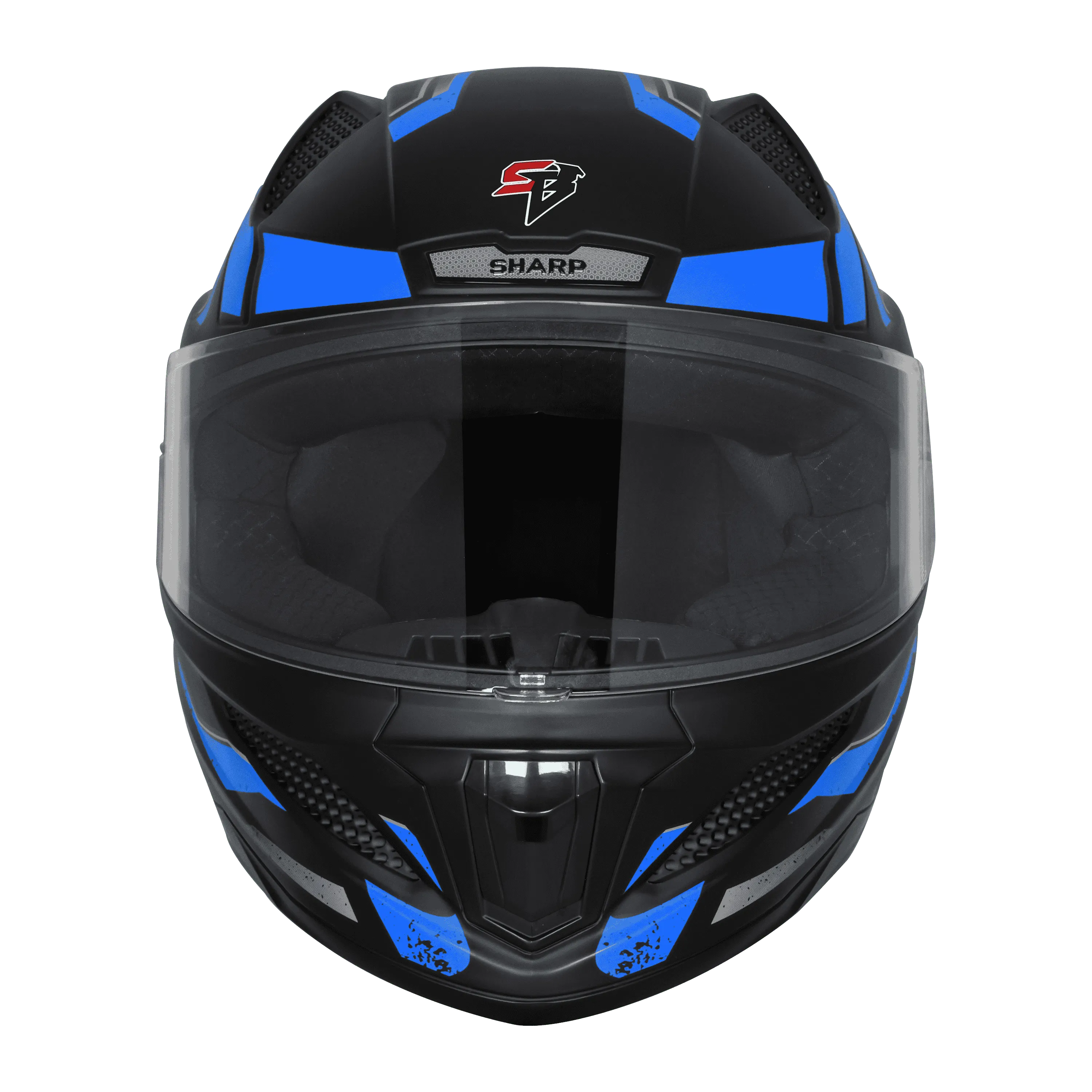 STEELBIRD Sbh 25 Sharp Black Blue Full Face Helmet