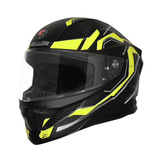 STEELBIRD Sbh 25 Sharp Glsy Black Neon Full Face Helmet