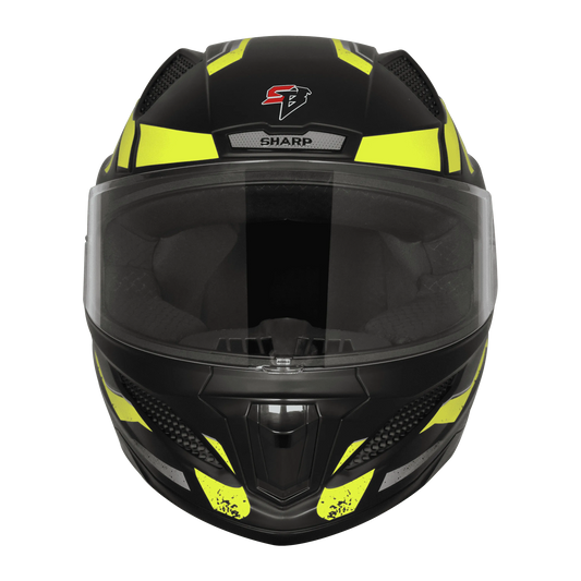 STEELBIRD Sbh 25 Sharp Glsy Black Neon Full Face Helmet