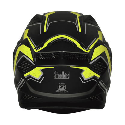 STEELBIRD Sbh 25 Sharp Glsy Black Neon Full Face Helmet