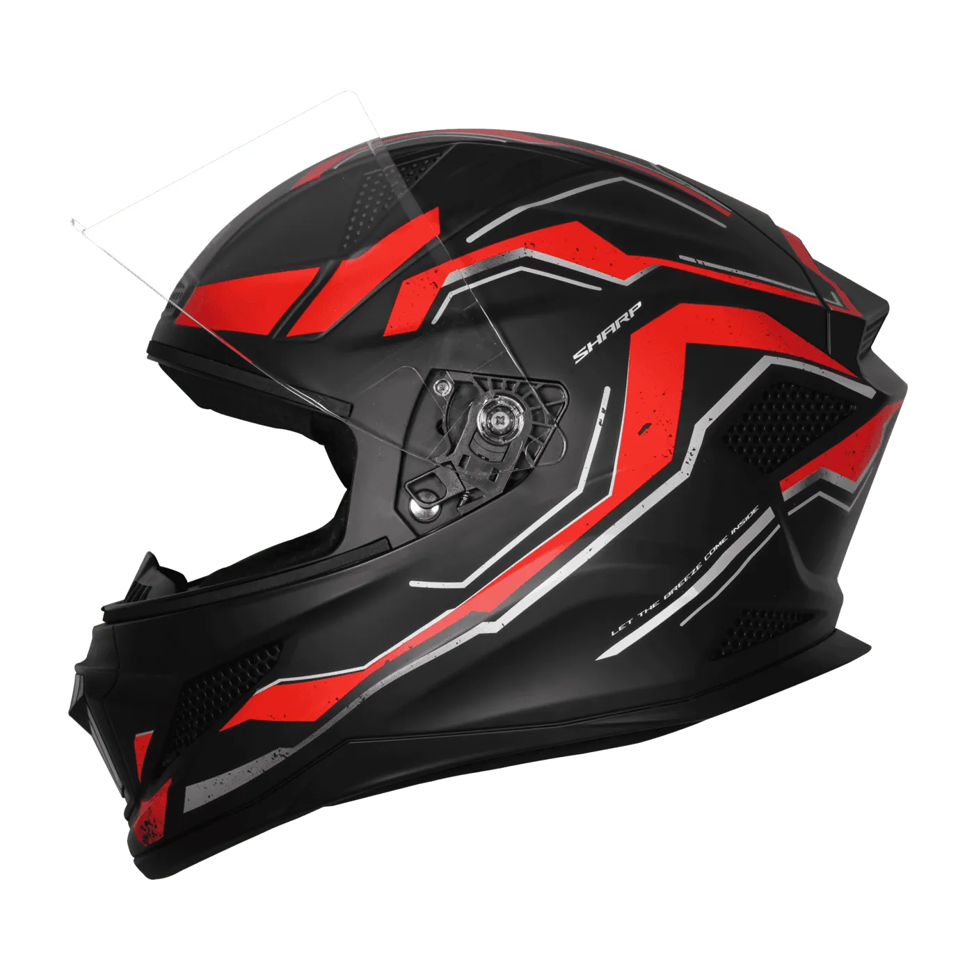 STEELBIRD Sbh 25 Sharp Glsy Black Red Full Face Helmet