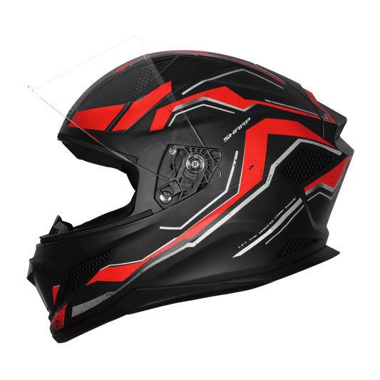 STEELBIRD Sbh 25 Sharp Glsy Black Red Full Face Helmet