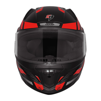 STEELBIRD Sbh 25 Sharp Spirit Black Red Full Face Helmet