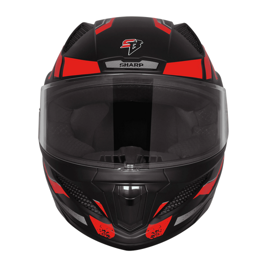 STEELBIRD Sbh 25 Sharp Spirit Black Red Full Face Helmet