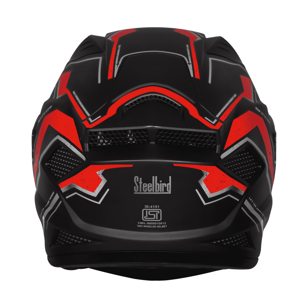 STEELBIRD Sbh 25 Sharp Spirit Black Red Full Face Helmet